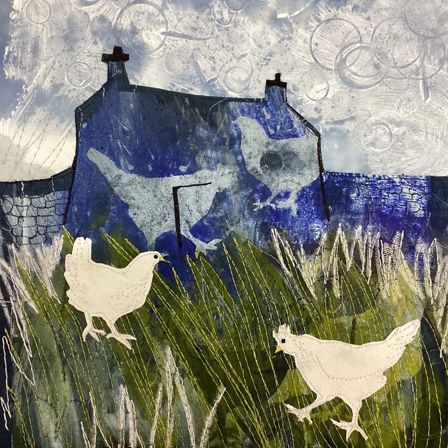 Hens in the Long Grass Hens in the Long Grass